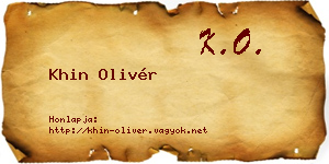 Khin Olivér névjegykártya