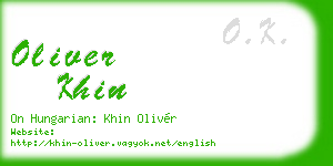 oliver khin business card